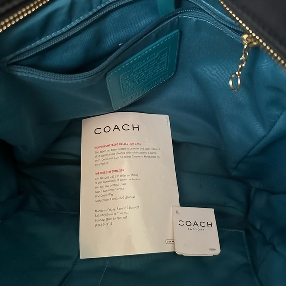 COACH Black Sateen Medium Tote Vintage - Picture 6 of 8